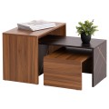COFFEE TABLES 3PCS SET BENTIL FK9444.12 MELAMINE IN WALNUT-BLACK MARBLE 65x35x45Hcm. COFFEE TABLES 3PCS SET BENTIL FK9444.12 MELAMINE IN WALNUT-BLACK MARBLE 65x35x45Hcm.