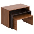 COFFEE TABLES 3PCS SET BENTIL FK9444.12 MELAMINE IN WALNUT-BLACK MARBLE 65x35x45Hcm. COFFEE TABLES 3PCS SET BENTIL FK9444.12 MELAMINE IN WALNUT-BLACK MARBLE 65x35x45Hcm.