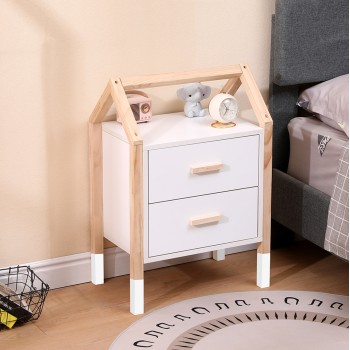 KIDS' NIGHTSTAND PEPE FK2489.03 WHITE MELAMINE-PINE WOOD IN NATURAL COLOR 46x30x67Hcm. KIDS' NIGHTSTAND PEPE FK2489.03 WHITE MELAMINE-PINE WOOD IN NATURAL COLOR 46x30x67Hcm.