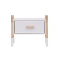 NIGHTSTAND PASCHAL FK2497.03 WHITE MELAMINE-PINE WOOD IN NATURAL COLOR 46x30x38Hcm. NIGHTSTAND PASCHAL FK2497.03 WHITE MELAMINE-PINE WOOD IN NATURAL COLOR 46x30x38Hcm.