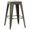 BAR STOOL MEDIUM HEIGHT MELITA-PRO FK8573.43 METAL IN DARK OLIVE GREEN 43x43x67Hcm.