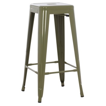 BAR STOOL MELITA-PRO FK8642.43 METAL IN DARK OLIVE 43x43x78Hcm.