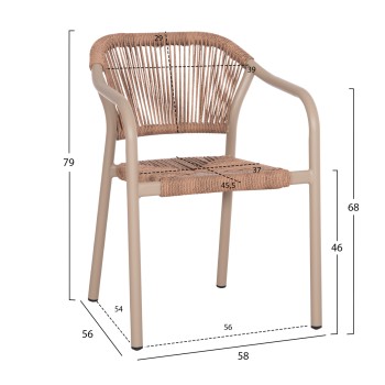 DINING ARMCHAIR ALUMINUM LUCCI FK6266.02 MOCHA FRAME & P.E. RATTAN IN NATURAL 58x56x79Hcm. DINING ARMCHAIR ALUMINUM LUCCI FK6266.02 MOCHA FRAME & P.E. RATTAN IN NATURAL 58x56x79Hcm.