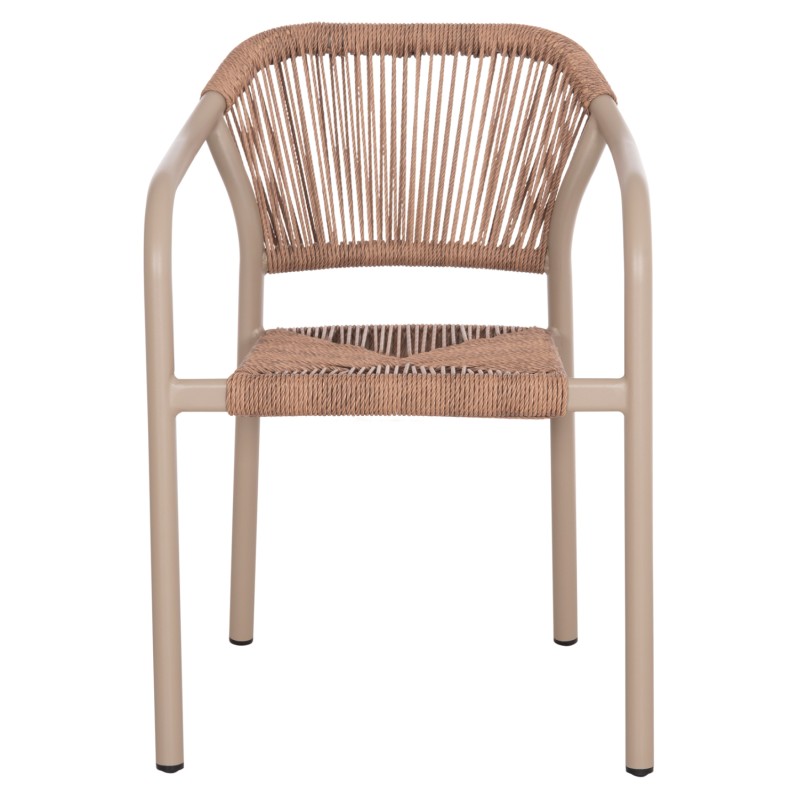 DINING ARMCHAIR ALUMINUM LUCCI FK6266.02 MOCHA FRAME & P.E. RATTAN IN NATURAL 58x56x79Hcm. DINING ARMCHAIR ALUMINUM LUCCI FK6266.02 MOCHA FRAME & P.E. RATTAN IN NATURAL 58x56x79Hcm.
