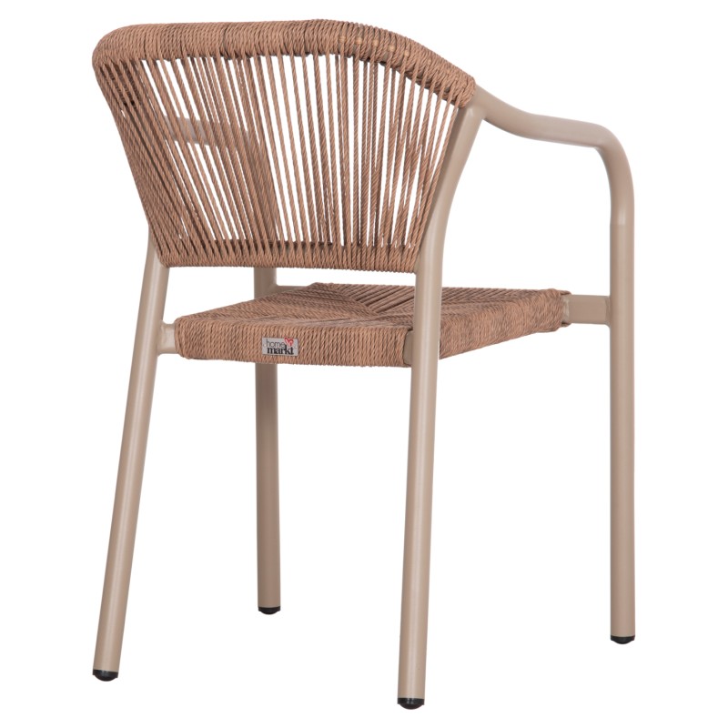 DINING ARMCHAIR ALUMINUM LUCCI FK6266.02 MOCHA FRAME & P.E. RATTAN IN NATURAL 58x56x79Hcm. DINING ARMCHAIR ALUMINUM LUCCI FK6266.02 MOCHA FRAME & P.E. RATTAN IN NATURAL 58x56x79Hcm.