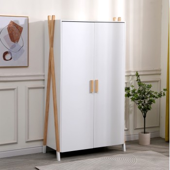 CHILDREN'S WARDROBE PASCHAL FK2494.03 WHITE MELAMINE-PINE WOOD LEGS 96x44x170Hcm.