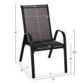 OUTDOOR ARMCHAIR LEON FK5000.43 BLACK METAL FRAME & TEXTILENE-4PCS SET- 55x70x91Hcm. OUTDOOR ARMCHAIR LEON FK5000.43 BLACK METAL FRAME & TEXTILENE-4PCS SET- 55x70x91Hcm.
