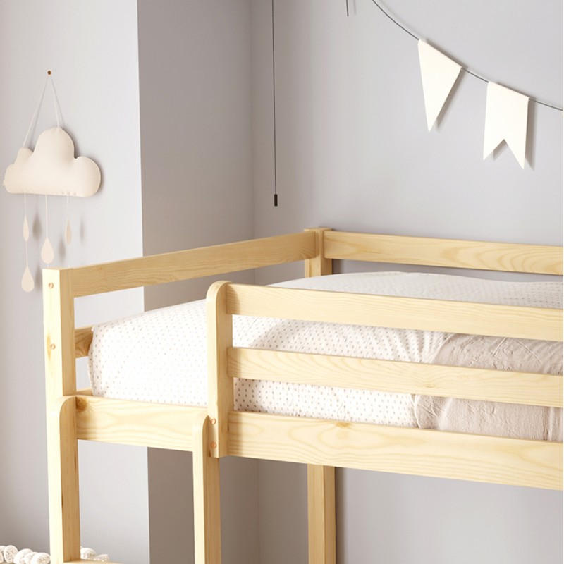 CHILDREN'S BUNKBED t.MONTESSORI PLAYKID WITH PLAYPARK FK703.01 PINE WOOD IN NATURAL FOR 190x90cm.. CHILDREN'S BUNKBED t.MONTESSORI PLAYKID WITH PLAYPARK FK703.01 PINE WOOD IN NATURAL FOR 190x90cm..