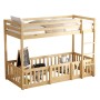 CHILDREN'S BUNKBED t.MONTESSORI PLAYKID WITH PLAYPARK FK703.01 PINE WOOD IN NATURAL FOR 190x90cm..