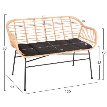 OUTDOOR LOUNGE SET 4PCS ALLEGRA FK21052 WICKER-METAL OUTDOOR LOUNGE SET 4PCS ALLEGRA FK21052 WICKER-METAL