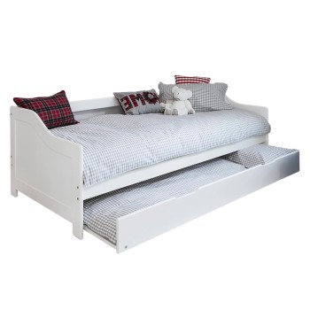 SOFABED TRADDY FK704.03 PINE WOOD IN WHITE FOR MATTRESSES 190x90cm.