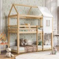 CHILDREN'S BUNKBED t.MONTESSORI HOOD FK705.01 PINE WOOD IN NATURAL-MATTRESSES 190x90cm. CHILDREN'S BUNKBED t.MONTESSORI HOOD FK705.01 PINE WOOD IN NATURAL-MATTRESSES 190x90cm.