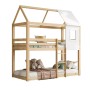 CHILDREN'S BUNKBED t.MONTESSORI HOOD FK705.01 PINE WOOD IN NATURAL-MATTRESSES 190x90cm.