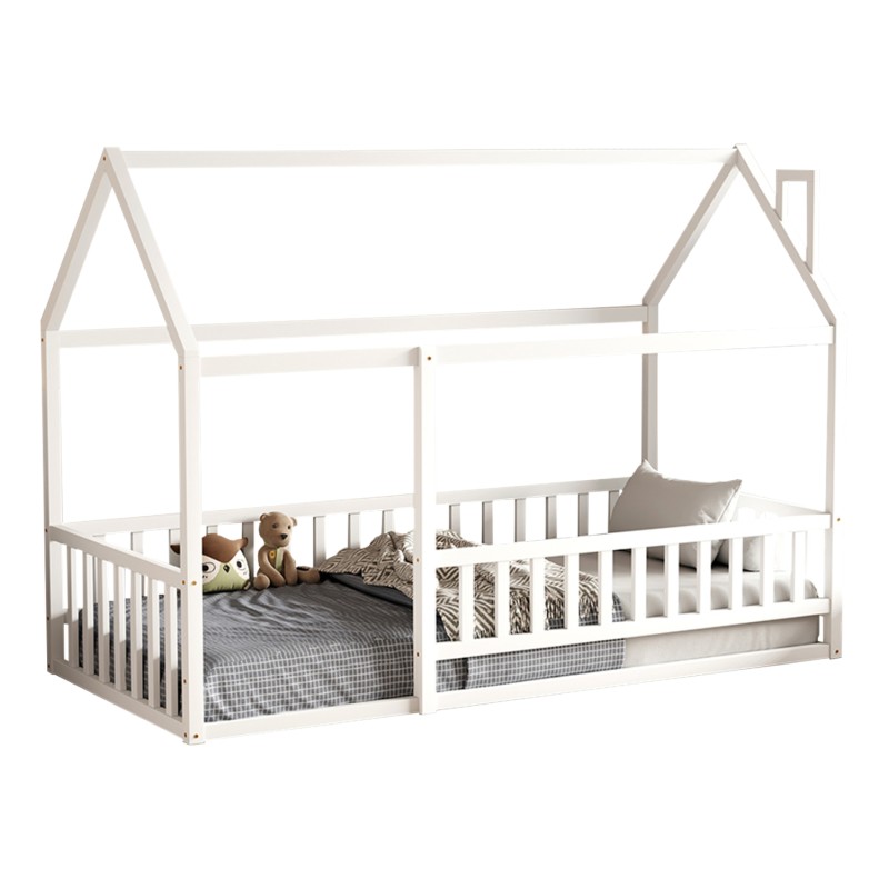 BED FOR KIDS WITH RAILINGS HOUSER FK706.03 t.MONTESSORI SOLID PINE WOOD IN WHITE- 190x90cm. BED FOR KIDS WITH RAILINGS HOUSER FK706.03 t.MONTESSORI SOLID PINE WOOD IN WHITE- 190x90cm.