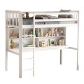 CHILDREN'S BUNKBED t.MONTESSORI WITH DESK & BOOKCASE LIBRO FK708.03 PINE WOOD IN WHITE- 90x190cm. CHILDREN'S BUNKBED t.MONTESSORI WITH DESK & BOOKCASE LIBRO FK708.03 PINE WOOD IN WHITE- 90x190cm.
