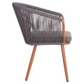 DINING CHAIR HARRIET FK5548.11 ALUMINUM BROWN FRAME-GREY P.E.ROPE 60x62x80,5Hcm. DINING CHAIR HARRIET FK5548.11 ALUMINUM BROWN FRAME-GREY P.E.ROPE 60x62x80,5Hcm.