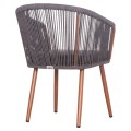 DINING CHAIR HARRIET FK5548.11 ALUMINUM BROWN FRAME-GREY P.E.ROPE 60x62x80,5Hcm. DINING CHAIR HARRIET FK5548.11 ALUMINUM BROWN FRAME-GREY P.E.ROPE 60x62x80,5Hcm.