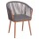 DINING CHAIR HARRIET FK5548.11 ALUMINUM BROWN FRAME-GREY P.E.ROPE 60x62x80,5Hcm.