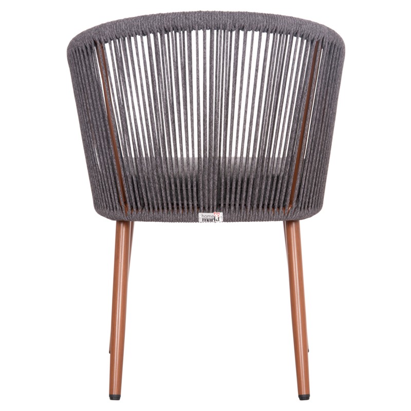 DINING CHAIR HARRIET FK5548.11 ALUMINUM BROWN FRAME-GREY P.E.ROPE 60x62x80,5Hcm. DINING CHAIR HARRIET FK5548.11 ALUMINUM BROWN FRAME-GREY P.E.ROPE 60x62x80,5Hcm.