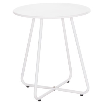 SIDE TABLE ROUND SAMMON FK6271.02 METAL IN WHITE COLOR Φ45x50Hcm.