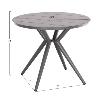 OUTDOOR TABLE ROUND HIGER FK6289.01 GREY ALUMINUM Φ90Χ74Hcm.