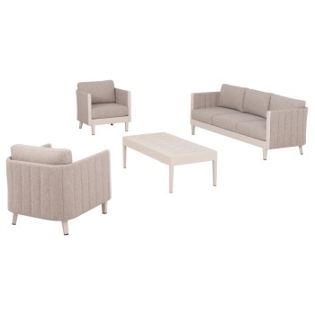 OUTDOOR LOUNGE SET 4PCS LARRY FK6188.02 CHAMPAGNE COLORED ALUMINUM-P.E. FABRIC OUTDOOR LOUNGE SET 4PCS LARRY FK6188.02 CHAMPAGNE COLORED ALUMINUM-P.E. FABRIC