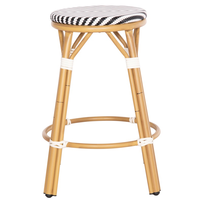 ALUMINUM MEDIUM HEIGHT BAR STOOL CHINO FK6286.03 BAMBOO LOOK & TEXTILENE BLACK 43x43x65Hcm. ALUMINUM MEDIUM HEIGHT BAR STOOL CHINO FK6286.03 BAMBOO LOOK & TEXTILENE BLACK 43x43x65Hcm.