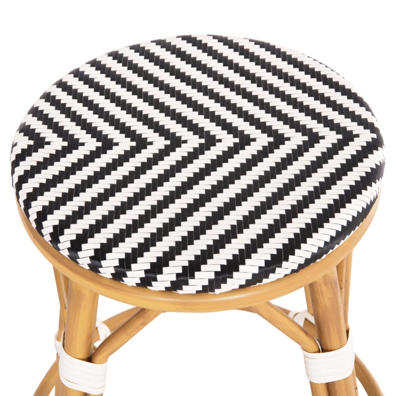 ALUMINUM MEDIUM HEIGHT BAR STOOL CHINO FK6286.03 BAMBOO LOOK & TEXTILENE BLACK 43x43x65Hcm. ALUMINUM MEDIUM HEIGHT BAR STOOL CHINO FK6286.03 BAMBOO LOOK & TEXTILENE BLACK 43x43x65Hcm.