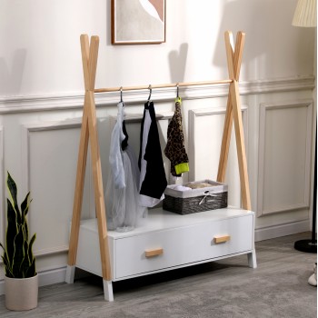 KIDS' CLOTHES HANGER WITH DRAWERS PASCHAL FK2491.03 MELAMINE-PINE WOOD 80x40x130Hcm. KIDS' CLOTHES HANGER WITH DRAWERS PASCHAL FK2491.03 MELAMINE-PINE WOOD 80x40x130Hcm.