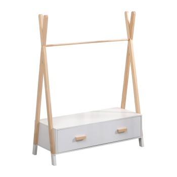 KIDS' CLOTHES HANGER WITH DRAWERS PASCHAL FK2491.03 MELAMINE-PINE WOOD 80x40x130Hcm.