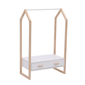 KIDS' HANGER WITH DRAWER PEPE FK2492.03 MELAMINE-PINE WOOD 80x40x125Hcm.