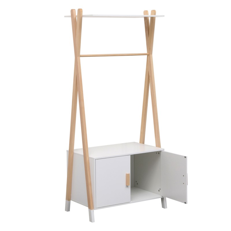 KIDS' HANGER WITH CABINET PASCHAL FK2495.03 MELAMINE-PINE WOOD 76x44x170Hcm. KIDS' HANGER WITH CABINET PASCHAL FK2495.03 MELAMINE-PINE WOOD 76x44x170Hcm.