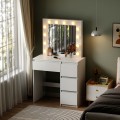 DRESSING TABLE WITH LED LIGHTS & DRAWERS KEITLIN FK2499.03 MELAMINE IN WHITE 80x40x140Hcm. DRESSING TABLE WITH LED LIGHTS & DRAWERS KEITLIN FK2499.03 MELAMINE IN WHITE 80x40x140Hcm.