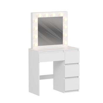 DRESSING TABLE WITH LED LIGHTS & DRAWERS KEITLIN FK2499.03 MELAMINE IN WHITE 80x40x140Hcm.