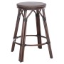 ALUMINUM MEDIUM HEIGHT BAR STOOL CHINO FK6286.01 BAMBOO LOOK & TEXTILENE IN BROWN 43x43x65Hcm.