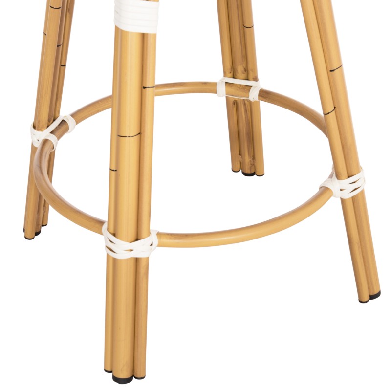 ALUMINUM MEDIUM HEIGHT BAR STOOL CHINO FK6286.04 BAMBOO LOOK IN NATURAL & TEXTILENE 43x43x65Hcm. ALUMINUM MEDIUM HEIGHT BAR STOOL CHINO FK6286.04 BAMBOO LOOK IN NATURAL & TEXTILENE 43x43x65Hcm.