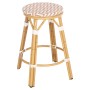 ALUMINUM MEDIUM HEIGHT BAR STOOL CHINO FK6286.04 BAMBOO LOOK IN NATURAL & TEXTILENE 43x43x65Hcm.