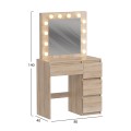 DRESSING TABLE WITH LED LIGHTS & DRAWERS KEITLIN FK2499.01 MELAMINE IN SONAMA 80x40x140Hcm. DRESSING TABLE WITH LED LIGHTS & DRAWERS KEITLIN FK2499.01 MELAMINE IN SONAMA 80x40x140Hcm.
