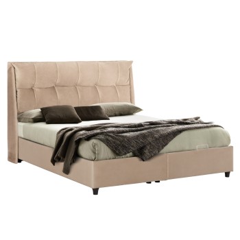 BED WITH STORAGE SPACE DREAMLET FK716 BEIGE VELVET -FOR MATTRESS 160x200cm.