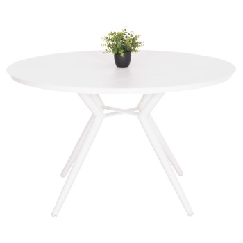 OUTDOOR TABLE ROUND HIGER FK6290.02 WHITE ALUMINUM Φ126Χ74Hcm.