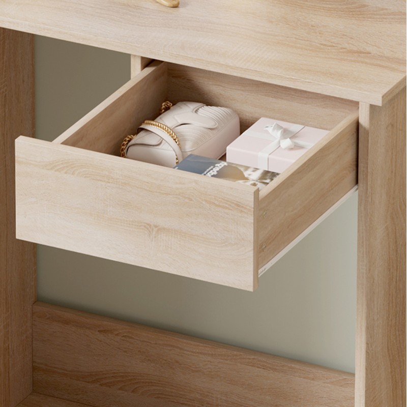 DRESSING TABLE WITH LED LIGHTS & SHELVES LAURYN FK2501.01 MELAMINE IN SONAMA 75x40x134.5Hcm. DRESSING TABLE WITH LED LIGHTS & SHELVES LAURYN FK2501.01 MELAMINE IN SONAMA 75x40x134.5Hcm.