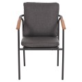 ALUMINUM DINING CHAIR SENTI FK6204.01 FRAME & OLEFIN FABRIC IN DARK GREY 60x55.5x90Hcm. ALUMINUM DINING CHAIR SENTI FK6204.01 FRAME & OLEFIN FABRIC IN DARK GREY 60x55.5x90Hcm.