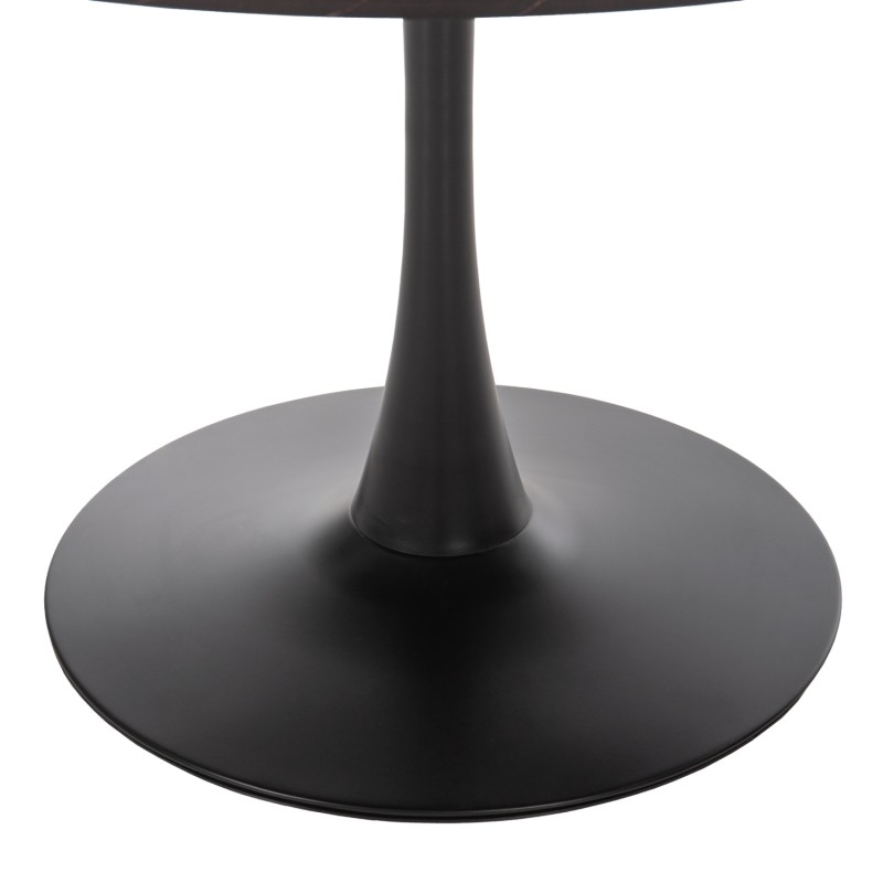 ROUND DINING TABLE ROLLO FK9421.12 MELAMINE IN BLACK MARBLE METAL LEG Φ90x74Hcm. ROUND DINING TABLE ROLLO FK9421.12 MELAMINE IN BLACK MARBLE METAL LEG Φ90x74Hcm.