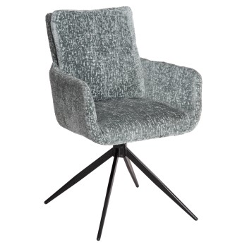 DINING ARMCHAIR SWIVEL BLANS FK9942.03 MINT BOUCLE FABRIC-METAL LEGS 62x60x90Hcm.