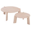 SET 2PCS COFFEE TABLES EQUIL FK9943.01 MDF WITH MELAMINE COVER-NATURAL WOOD COLOR 66x66cm + 87x87cm