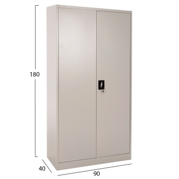 WARDROBE METALLIC FK5959.01 2-LEAF WITH 5 STORAGE SPACES LIGHT GREY 90Χ40Χ180Hcm. WARDROBE METALLIC FK5959.01 2-LEAF WITH 5 STORAGE SPACES LIGHT GREY 90Χ40Χ180Hcm.