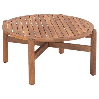OUTDOOR ROUND COFFEE TABLE SANJI FK6228 ACACIA WOOD IN NATURAL COLOR Φ86x41,5Hcm