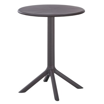 ROUND POLYPROPYLENE TABLE TERRIN FK6124.13 BROWN Φ60x75Hcm.