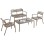 OUTDOOR LOUNGE SET 4PCS KORVER FK21096.04 POLYPROPYLENE IN CAPPUCCINO