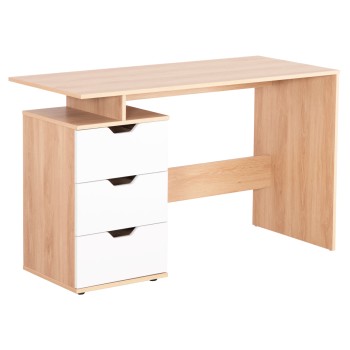DESK WITH DRAWERS COLT FK18291 MELAMINE IN SONAMA-WHITE 120x53x75Hcm.